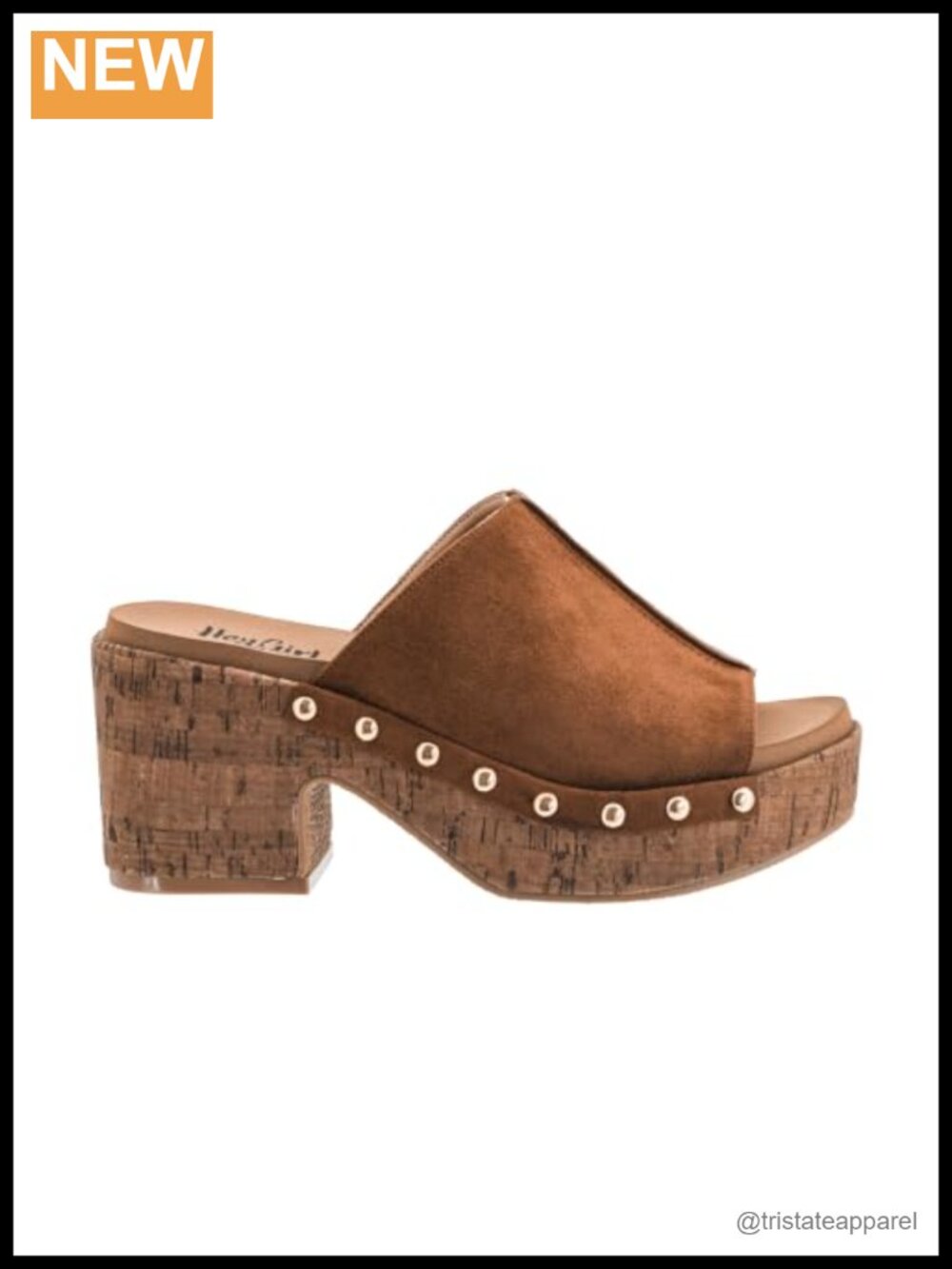 Womens Chunky Heel Platform Sandal Slip On Cushioned Cork Sole